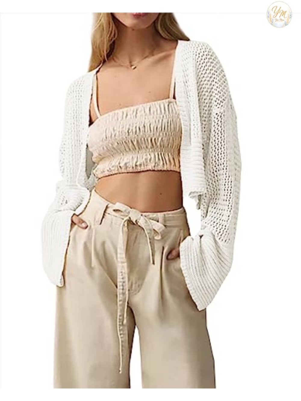 Cropped Cardigan Sweater Lightweight Open Front Knit Shrug